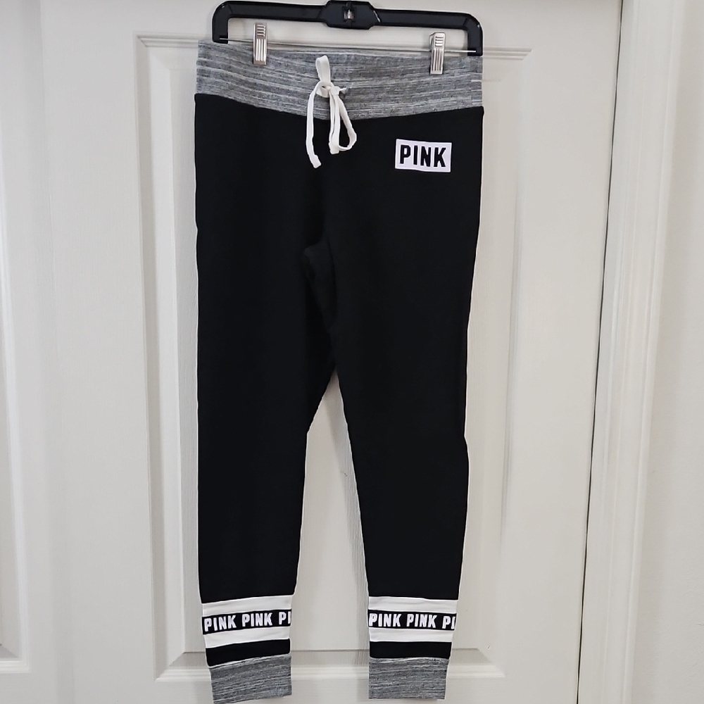 PINK Victoria's Secret | Yoga Black, White, And Grey Leggings. Brand New Size L.
